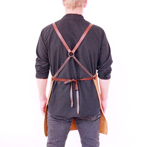Leather apron BUFFALO for men cedar