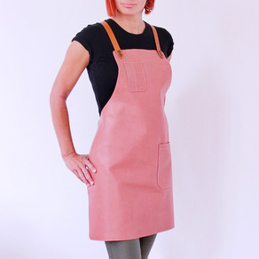 Leather apron BUFFALO for ladies old rose pink
