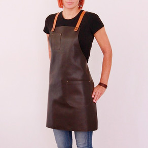 Leather apron BUFFALO for ladies dark brown