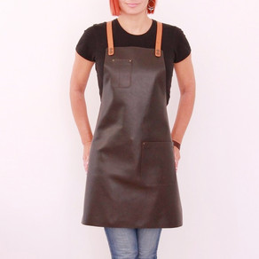 Leather apron BUFFALO for ladies dark brown