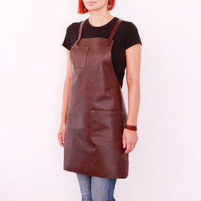 Leather apron BUFFALO for ladies cognac