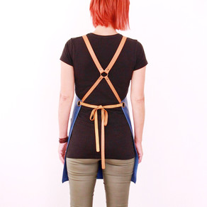 Leather apron BUFFALO for ladies blue jeans